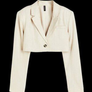 Divided by H & M  Tan Crop Blazer M